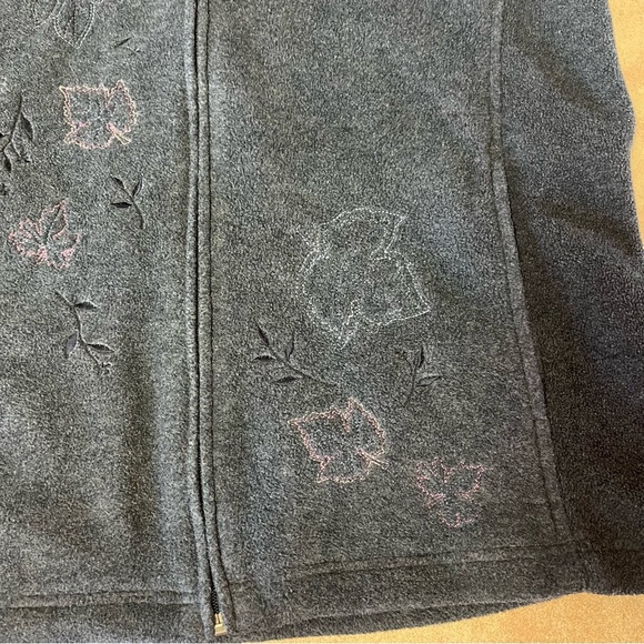 Northern Reflections Dark Blue Embroidered Fleece Vest - Picture 8 of 12